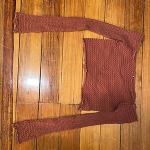 Free people long sleeve off the shoulder shirt